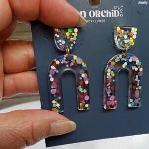 Iron Orchid Studio - Colorful Confetti Earrings - NWT